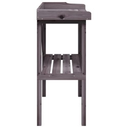 Table à plantes avec étagère gris 78x38x82,5 cm bois de sapin 