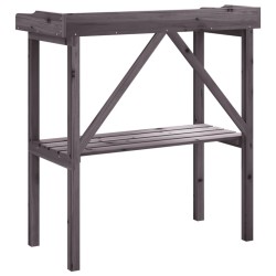 Table à plantes avec étagère gris 78x38x82,5 cm bois de sapin 