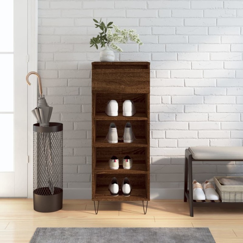 Armoire à chaussures Chêne marron 40x36x105cm Bois d'ingénierie Armoire à chaussures Chêne marron 40x36x105cm Bois d'ingénierie