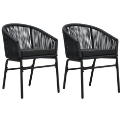 Ensemble à manger de jardin 3 pcs Noir 