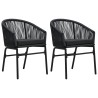 Ensemble à manger de jardin 3 pcs Noir 