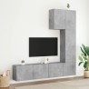 Unités murales TV 5 pcs gris béton bois d'ingénierie 