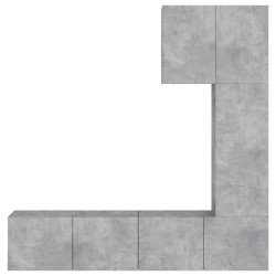 Unités murales TV 5 pcs gris béton bois d'ingénierie 