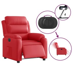 Fauteuil inclinable électrique Rouge Similicuir 