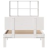 Lit bibliothèque sans matelas blanc 90x190cm bois de pin massif 