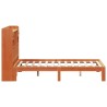 Lit bibliothèque sans matelas cire marron 120x190cm pin massif 