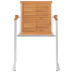 Chaises de jardin avec coussins lot de 2 Acacia solide et acier 