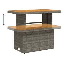 Ensemble à manger de jardin et coussins 2 pcs gris rotin 