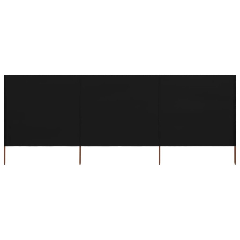 Paravent 3 panneaux Tissu 400 x 120 cm Noir 