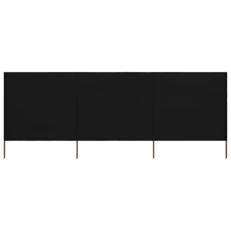 Paravent 3 panneaux Tissu 400 x 120 cm Noir 