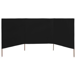 Paravent 3 panneaux Tissu 400 x 120 cm Noir 