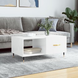 Table basse Blanc brillant 90x50x40 cm Bois d'ingénierie 