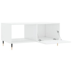 Table basse Blanc brillant 90x50x40 cm Bois d'ingénierie 
