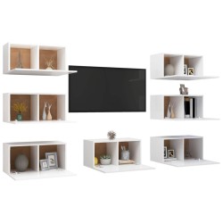 Meubles TV 7 pcs Blanc 30,5x30x60 cm Bois d'ingénierie 