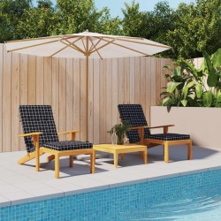 Coussins de chaise longue lot de 2 noir motif à carreaux 