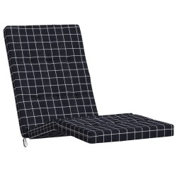 Coussins de chaise longue lot de 2 noir motif à carreaux 