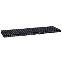 Coussins de chaise longue lot de 2 noir motif à carreaux 