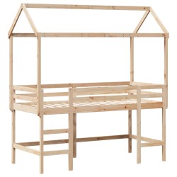 Lit superposé avec échelle et toit sans matelas 90x190 cm 