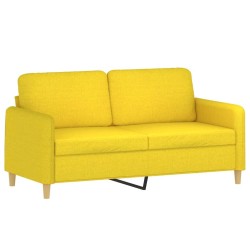 Canapé 2 places avec oreillers jaune clair 140 cm tissu 