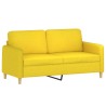Canapé 2 places avec oreillers jaune clair 140 cm tissu 
