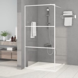 Paroi de douche Blanc 100x195 cm Verre ESG transparent 