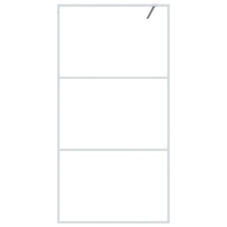 Paroi de douche Blanc 100x195 cm Verre ESG transparent 