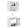 Meubles de salle de bain 2 pcs Blanc brillant Bois d'ingénierie 