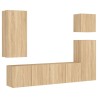 Unités murales TV 5 pcs chêne sonoma bois d'ingénierie 