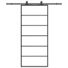 Porte coulissante kit de quincaillerie noir 90x205 cm verre ESG 