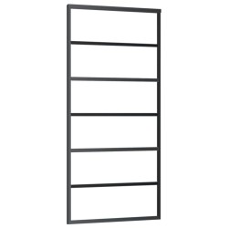 Porte coulissante kit de quincaillerie noir 90x205 cm verre ESG 
