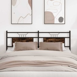 Tête de lit chêne fumé 160 cm bois d'ingénierie et acier 