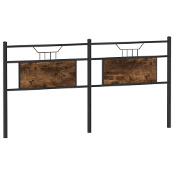Tête de lit chêne fumé 160 cm bois d'ingénierie et acier 