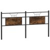 Tête de lit chêne fumé 160 cm bois d'ingénierie et acier 
