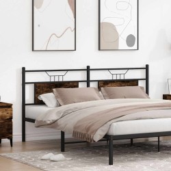 Tête de lit chêne fumé 160 cm bois d'ingénierie et acier 