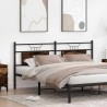 Tête de lit chêne fumé 160 cm bois d'ingénierie et acier 