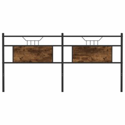 Tête de lit chêne fumé 160 cm bois d'ingénierie et acier 