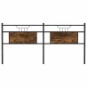Tête de lit chêne fumé 160 cm bois d'ingénierie et acier 