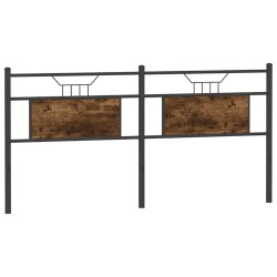 Tête de lit chêne fumé 160 cm bois d'ingénierie et acier 