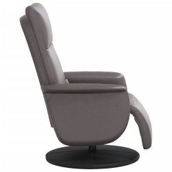 Fauteuil inclinable de massage repose-pieds gris similicuir 
