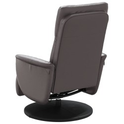 Fauteuil inclinable de massage repose-pieds gris similicuir 