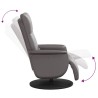 Fauteuil inclinable de massage repose-pieds gris similicuir 