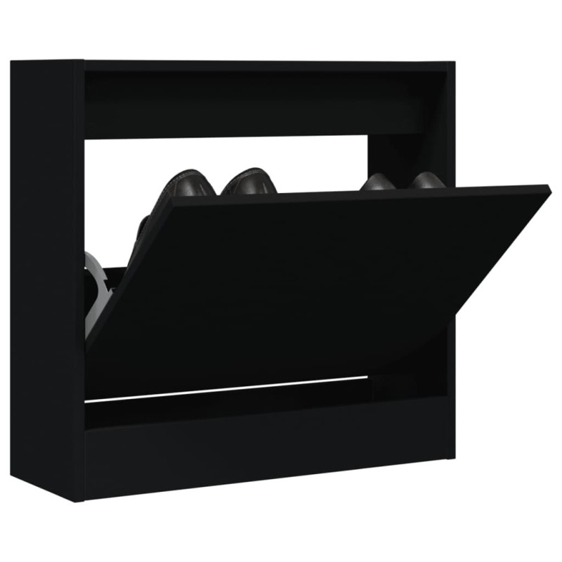 Armoire à chaussures noir 60x21x57 cm bois d'ingénierie Armoire à chaussures noir 60x21x57 cm bois d'ingénierie