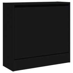 Armoire à chaussures noir 60x21x57 cm bois d'ingénierie 