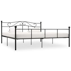 Cadre de lit sans matelas noir métal 180x200 cm 