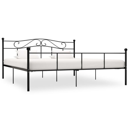 Cadre de lit sans matelas noir métal 180x200 cm 