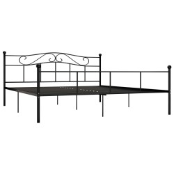 Cadre de lit sans matelas noir métal 180x200 cm 