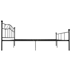 Cadre de lit sans matelas noir métal 180x200 cm 