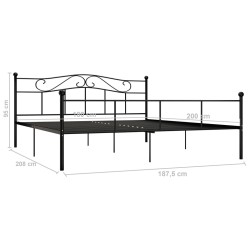 Cadre de lit sans matelas noir métal 180x200 cm 