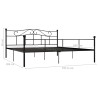 Cadre de lit sans matelas noir métal 180x200 cm 
