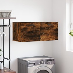 Armoire murale chêne fumé 80x36,5x35 cm bois d'ingénierie 